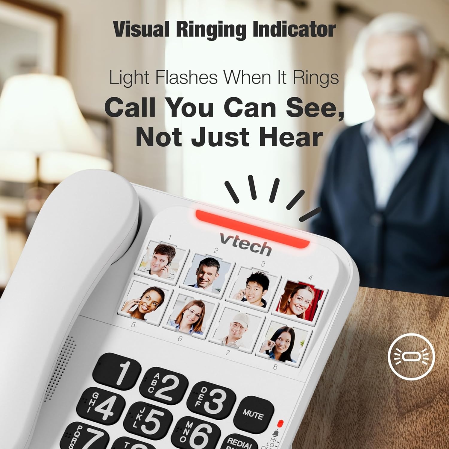 image:imageVTech SN1127 Amplified Corded Senior Phone with Answering Machine 8 Photo Speed Dial 90dB Loud Ringer Big ButtonsCordedSN1117