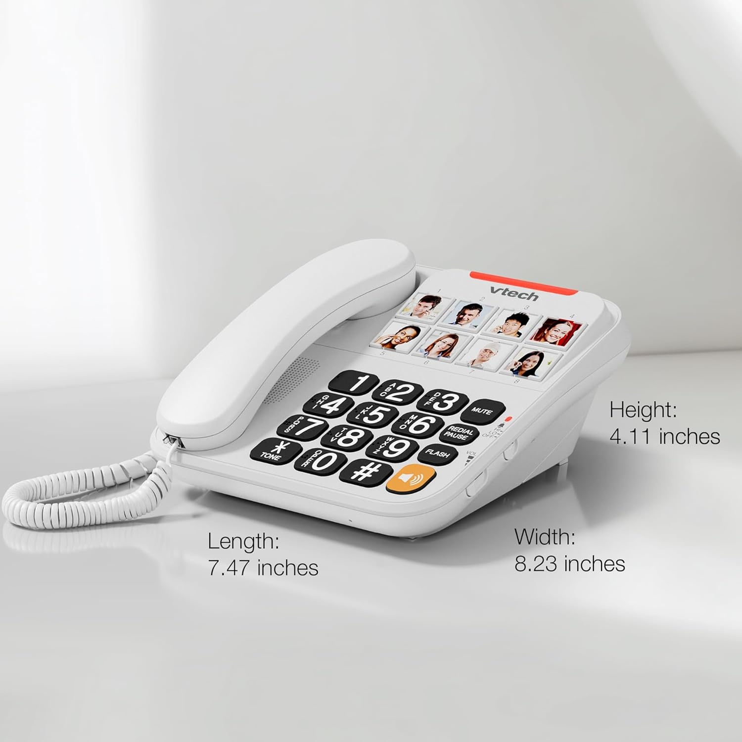 image:imageVTech SN1127 Amplified Corded Senior Phone with Answering Machine 8 Photo Speed Dial 90dB Loud Ringer Big ButtonsCordedSN1117
