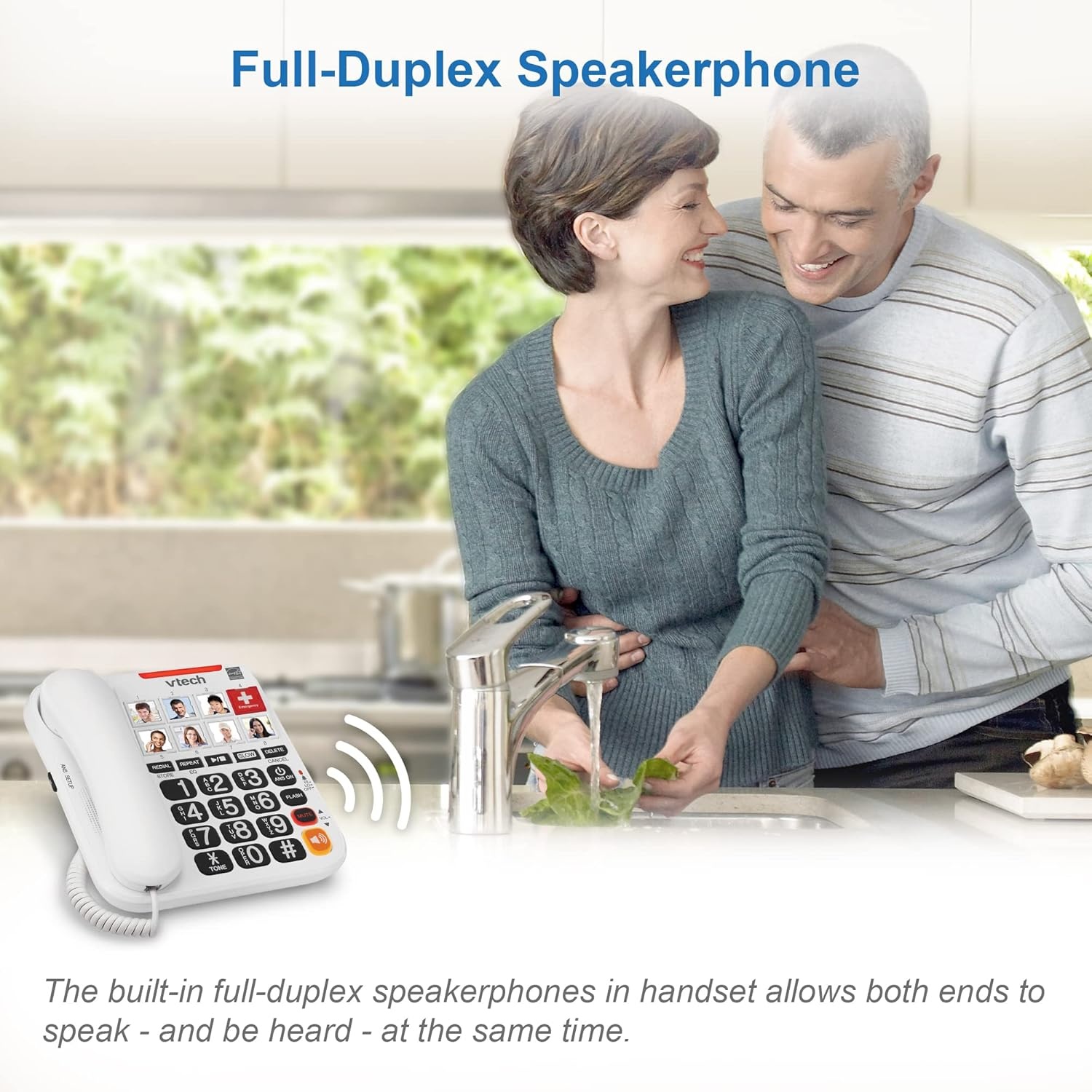 image:imageVTech SN1127 Amplified Corded Senior Phone with Answering Machine 8 Photo Speed Dial 90dB Loud Ringer Big ButtonsCordedSN1127