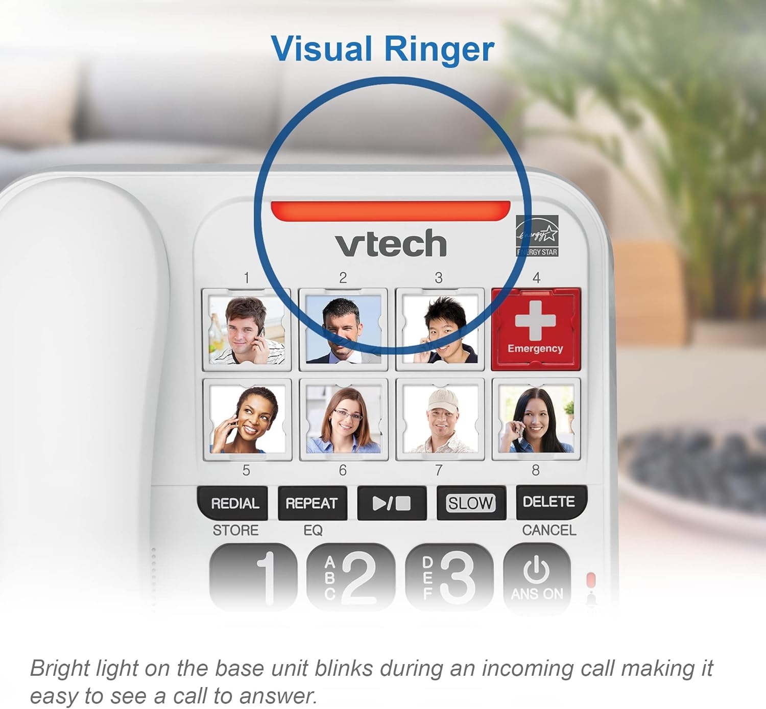 image:imageVTech SN1127 Amplified Corded Senior Phone with Answering Machine 8 Photo Speed Dial 90dB Loud Ringer Big ButtonsCordedSN1127