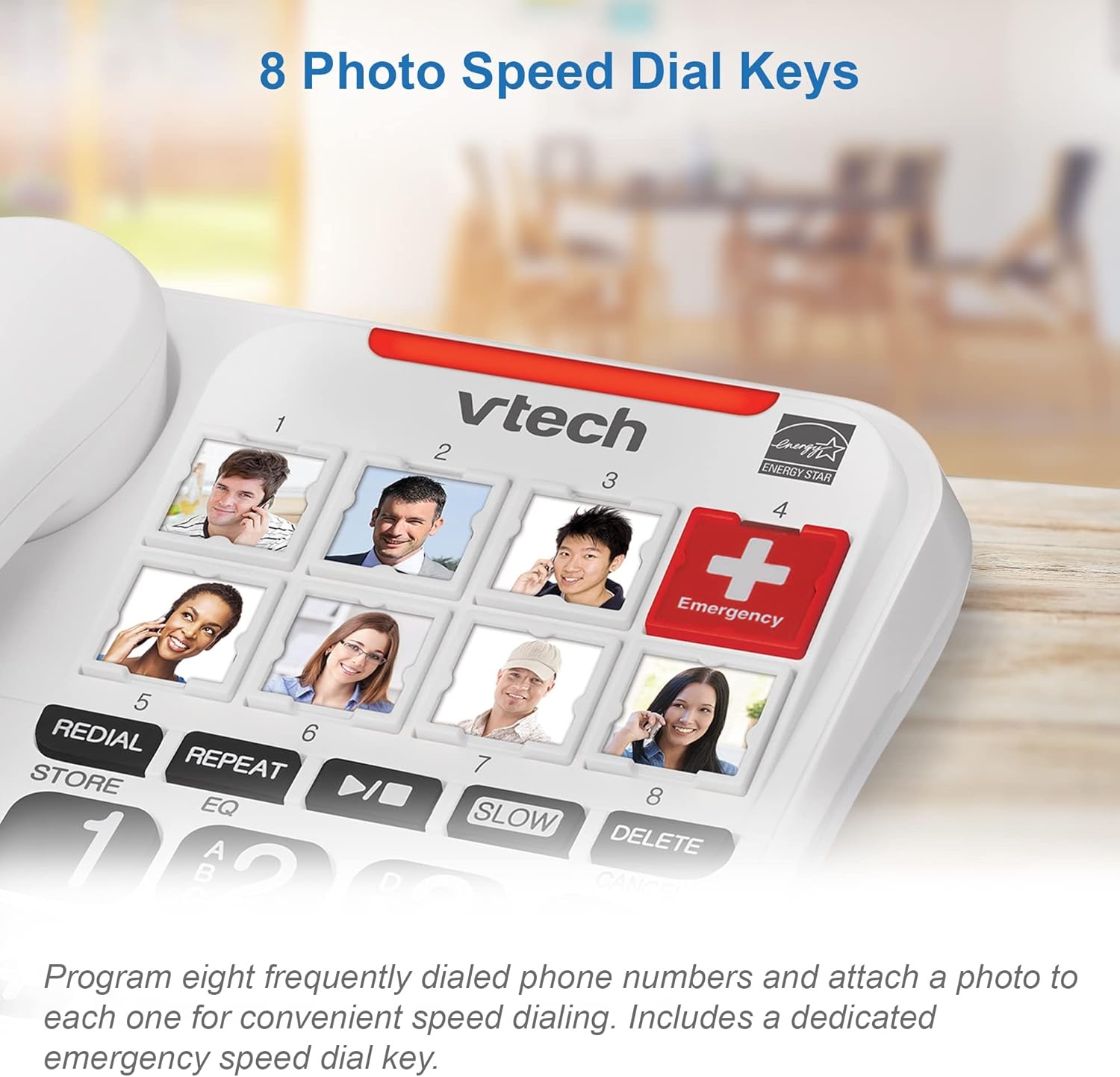 image:imageVTech SN1127 Amplified Corded Senior Phone with Answering Machine 8 Photo Speed Dial 90dB Loud Ringer Big ButtonsCordedSN1127