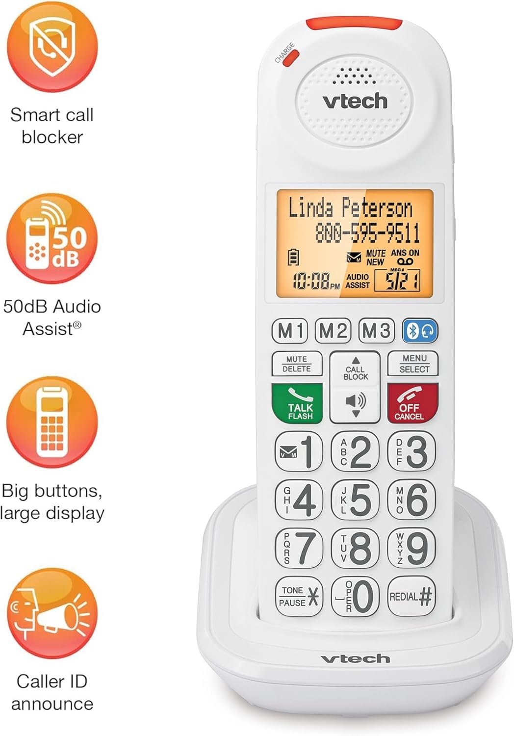 image:imageVTech SN1127 Amplified Corded Senior Phone with Answering Machine 8 Photo Speed Dial 90dB Loud Ringer Big ButtonsCordlessAdditional Handset