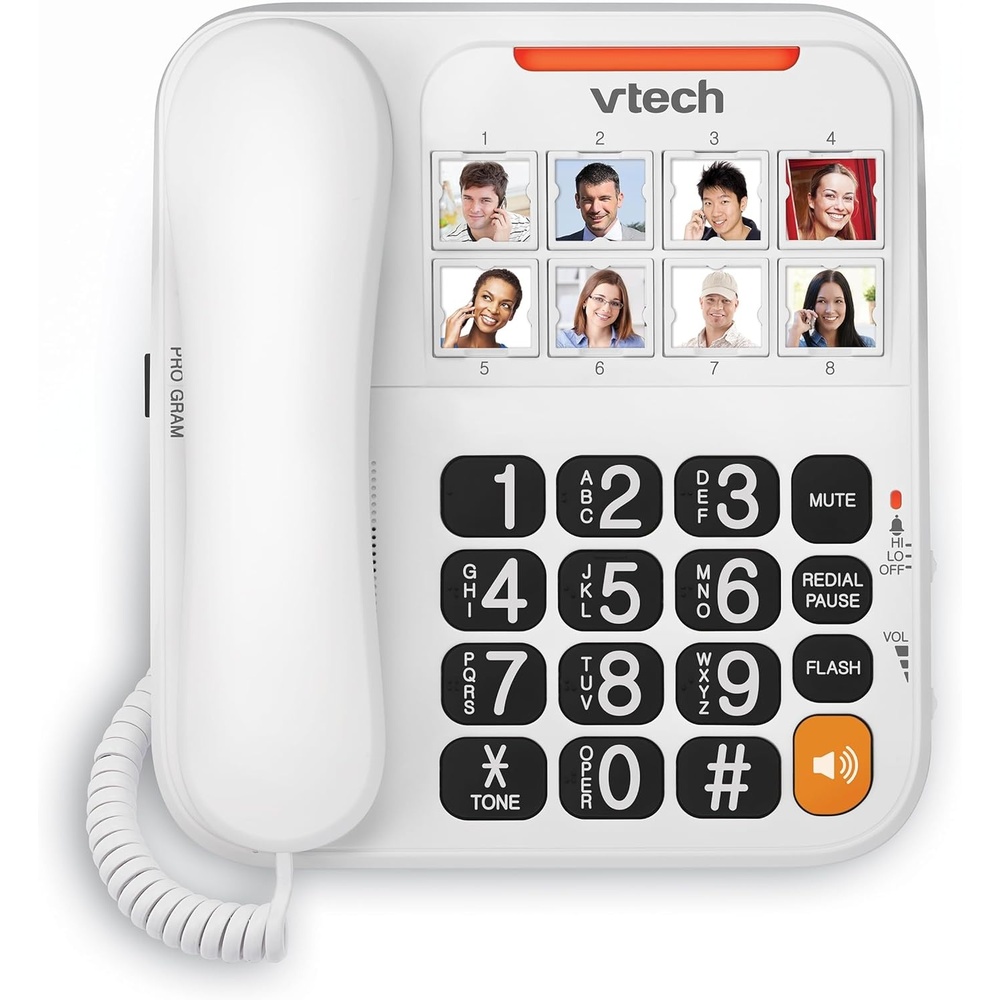 image:imageVTech SN1127 Amplified Corded Senior Phone with Answering Machine 8 Photo Speed Dial 90dB Loud Ringer Big ButtonsCordedSN1117