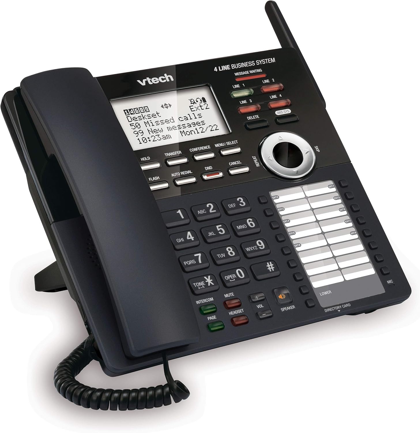 image:imageVTech 4Line Expandable Small Business Office Phone System amp VTech Extension Deskset amp Vtech Accessory Handset Black