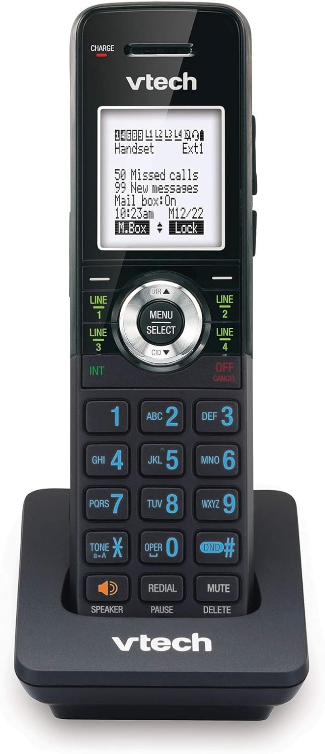 image:imageVTech 4Line Expandable Small Business Office Phone System amp VTech Extension Deskset amp Vtech Accessory Handset Black