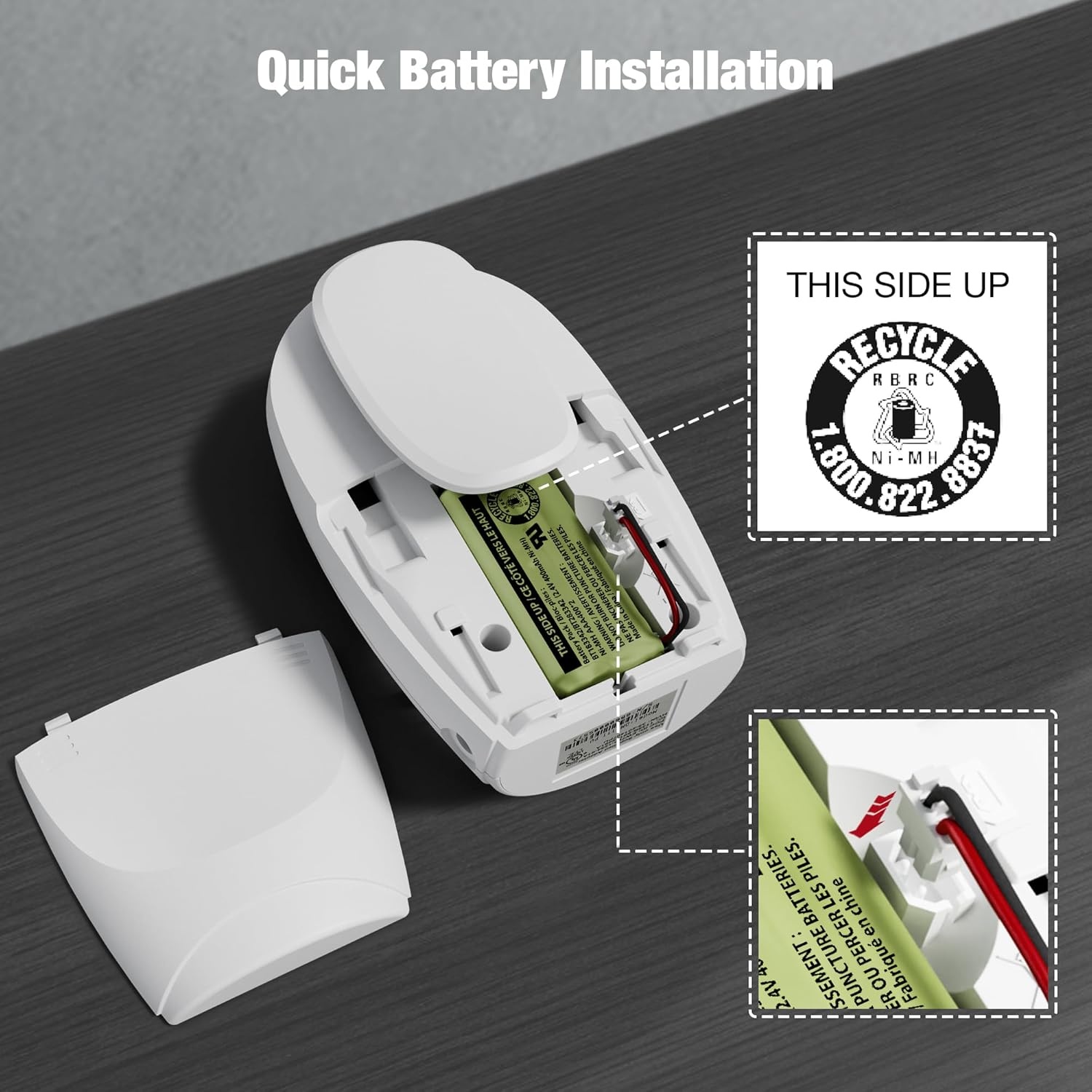 image:imageVTech Battery Pack Compatible with Most and ATampT DECT 60 Cordless Phone Handsets and Most Audio Baby Monitors NiMH Rechargeable Batteries Replacement Batteries BT183342BT283342 Pack of 32 Pack