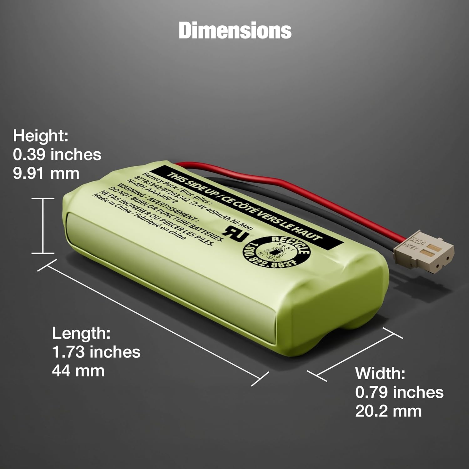image:imageVTech Battery Pack Compatible with Most and ATampT DECT 60 Cordless Phone Handsets and Most Audio Baby Monitors NiMH Rechargeable Batteries Replacement Batteries BT183342BT283342 Pack of 32 Pack