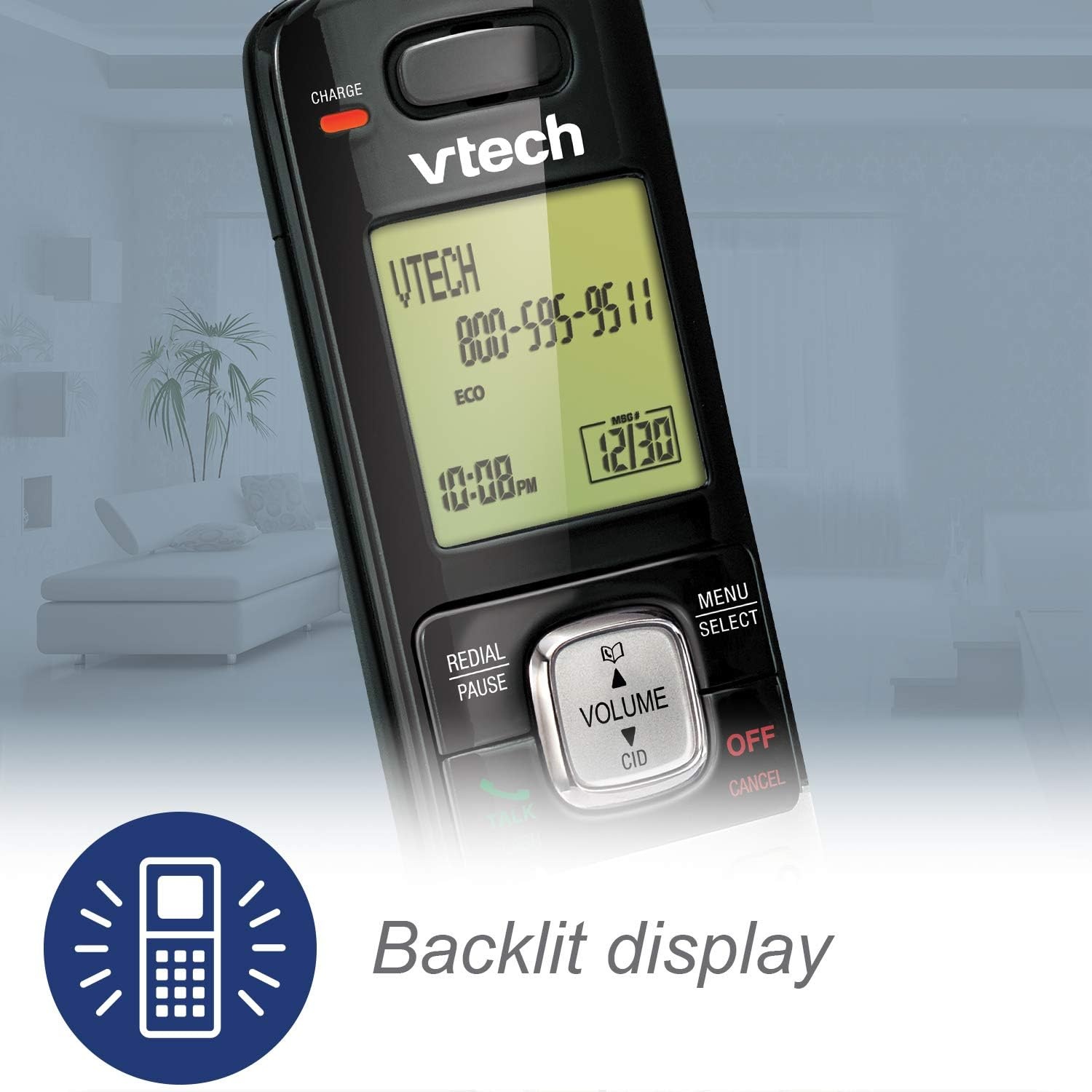 image:imageVTech CS6529 1Handset Cordless Phone with Answering Machine Caller IDCall Waiting DECT 60 Handset Speakerphone SilverBlack1 Handset Blue