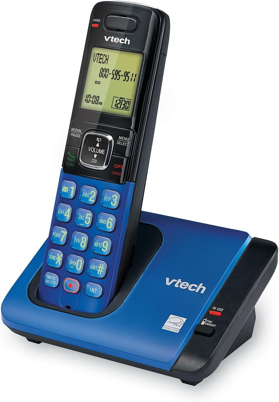 image:imageVTech CS6529 1Handset Cordless Phone with Answering Machine Caller IDCall Waiting DECT 60 Handset Speakerphone SilverBlack1 Handset Blue