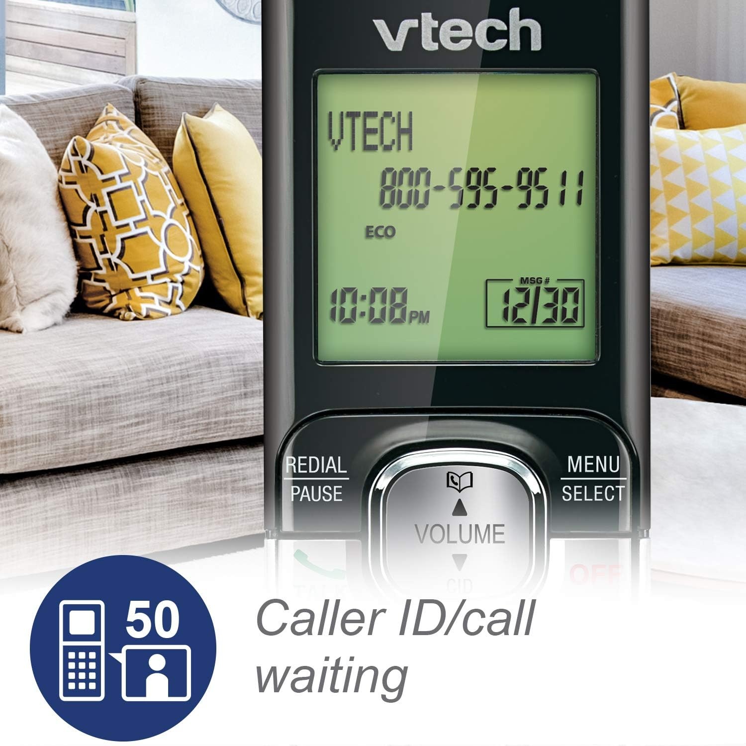 image:imageVTech CS6529 1Handset Cordless Phone with Answering Machine Caller IDCall Waiting DECT 60 Handset Speakerphone SilverBlack1 Handset Blue
