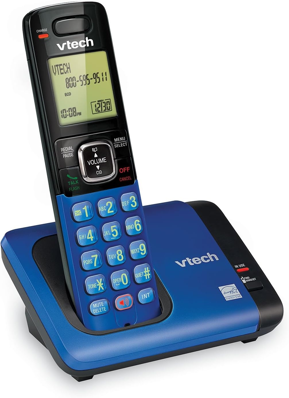 image:imageVTech CS6529 1Handset Cordless Phone with Answering Machine Caller IDCall Waiting DECT 60 Handset Speakerphone SilverBlack1 Handset Blue