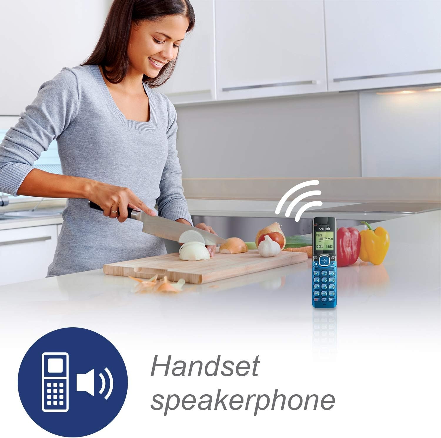 image:imageVTech CS6529 1Handset Cordless Phone with Answering Machine Caller IDCall Waiting DECT 60 Handset Speakerphone SilverBlack1 Handset Blue