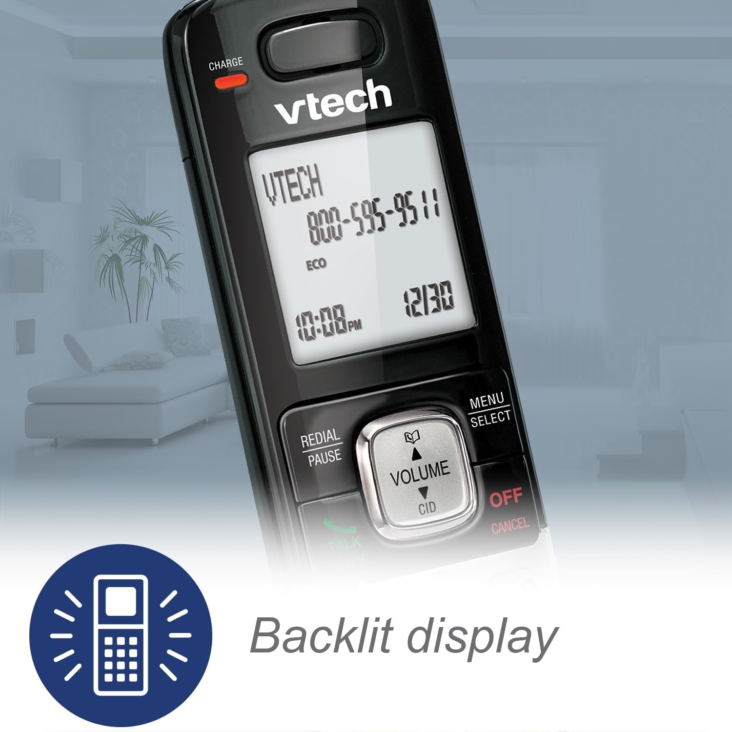 image:imageVTech CS6529 1Handset Cordless Phone with Answering Machine Caller IDCall Waiting DECT 60 Handset Speakerphone SilverBlack1 Handset Silver