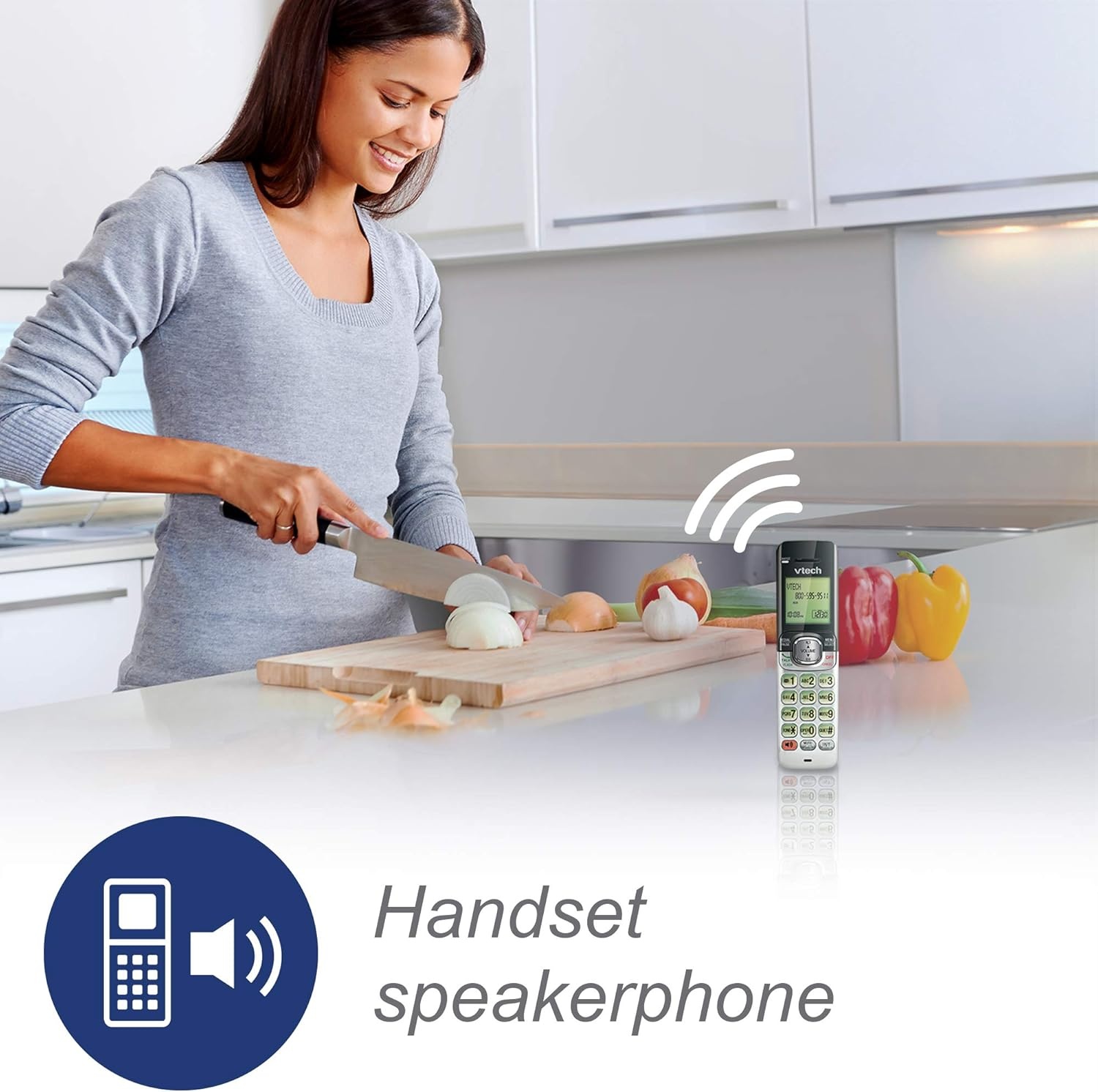 image:imageVTech CS6529 1Handset Cordless Phone with Answering Machine Caller IDCall Waiting DECT 60 Handset Speakerphone SilverBlack1 Handset Silver