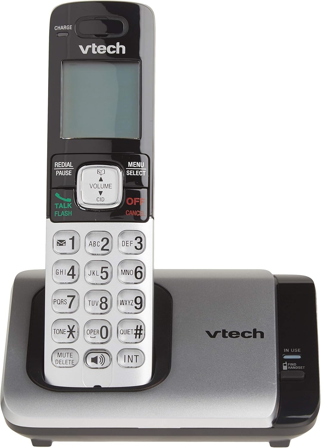 image:imageVTech CS6529 1Handset Cordless Phone with Answering Machine Caller IDCall Waiting DECT 60 Handset Speakerphone SilverBlack2 Handsets Silver