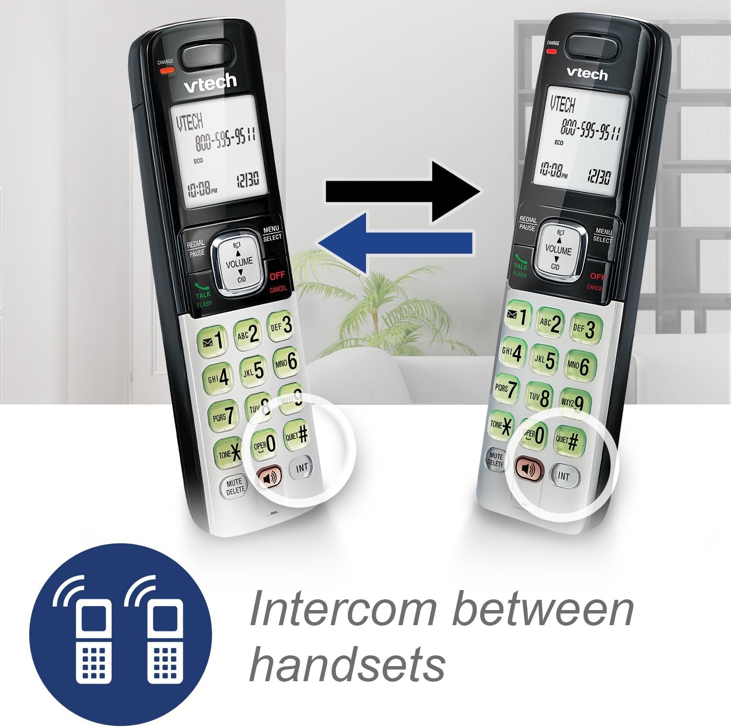 image:imageVTech CS6529 1Handset Cordless Phone with Answering Machine Caller IDCall Waiting DECT 60 Handset Speakerphone SilverBlack2 Handsets Silver