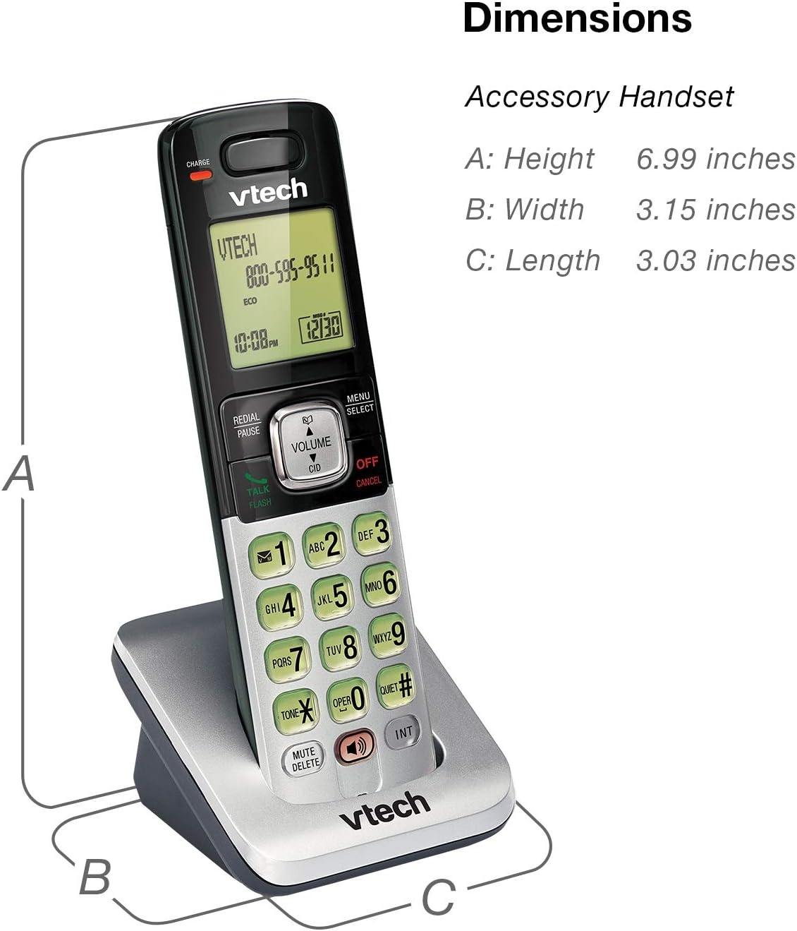 image:imageVTech CS6529 1Handset Cordless Phone with Answering Machine Caller IDCall Waiting DECT 60 Handset Speakerphone SilverBlack2 Handsets Silver