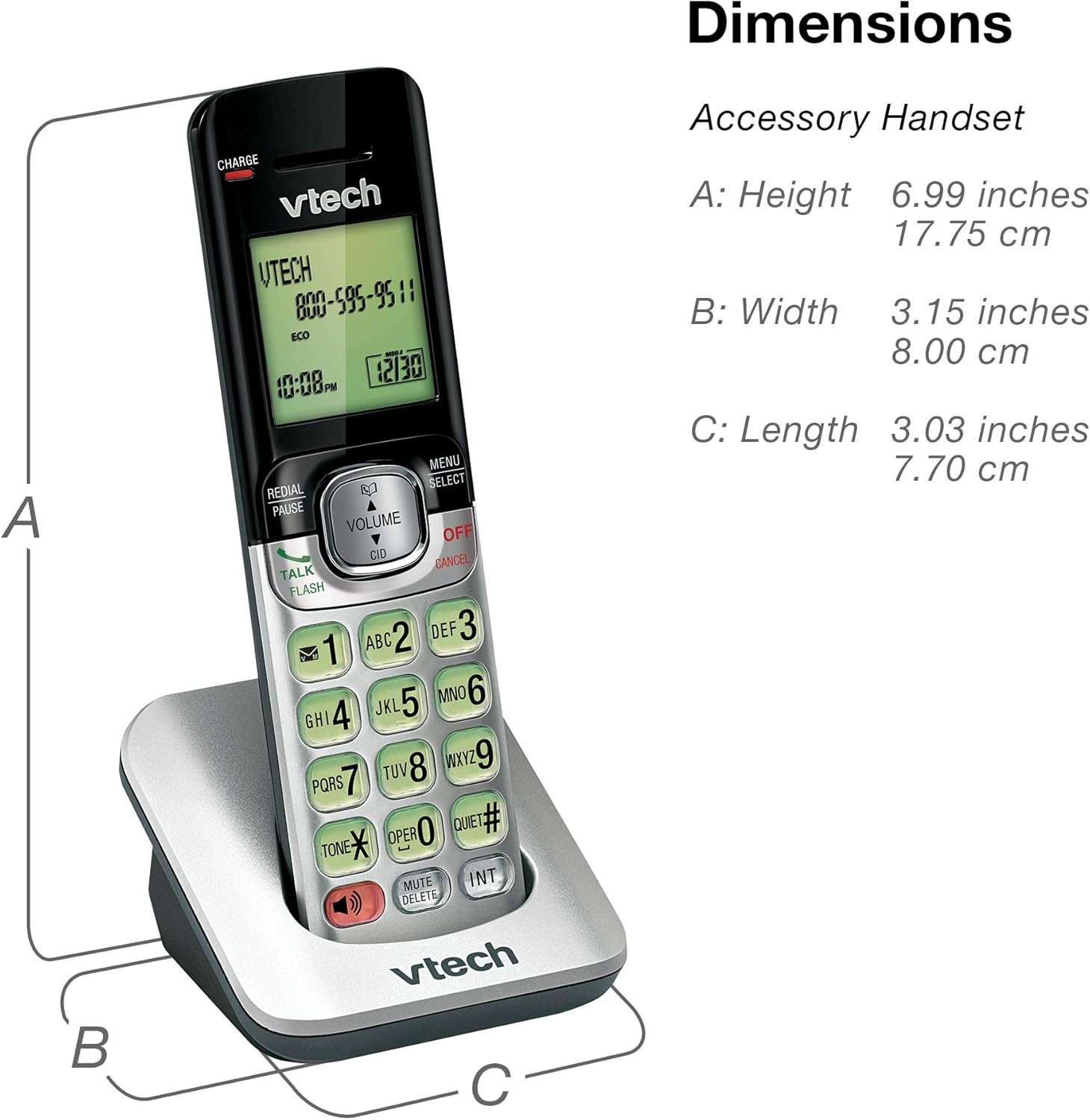 image:imageVTech CS6529 1Handset Cordless Phone with Answering Machine Caller IDCall Waiting DECT 60 Handset Speakerphone SilverBlack3 Handsets Silver