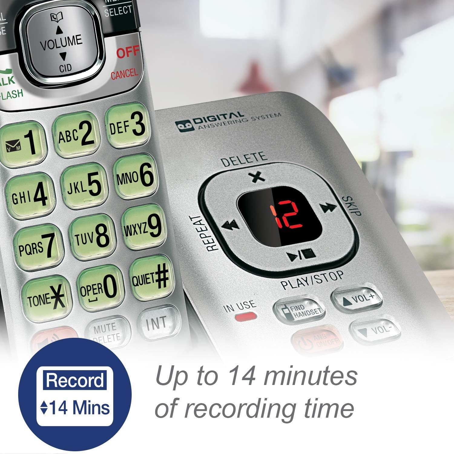 image:imageVTech CS6529 1Handset Cordless Phone with Answering Machine Caller IDCall Waiting DECT 60 Handset Speakerphone SilverBlack3 Handsets Silver