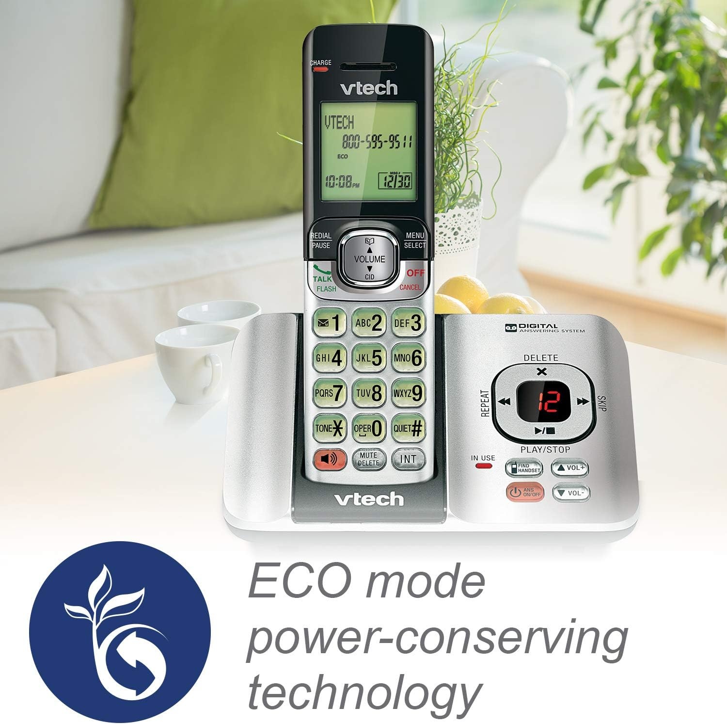 image:imageVTech CS6529 1Handset Cordless Phone with Answering Machine Caller IDCall Waiting DECT 60 Handset Speakerphone SilverBlack3 Handsets Silver