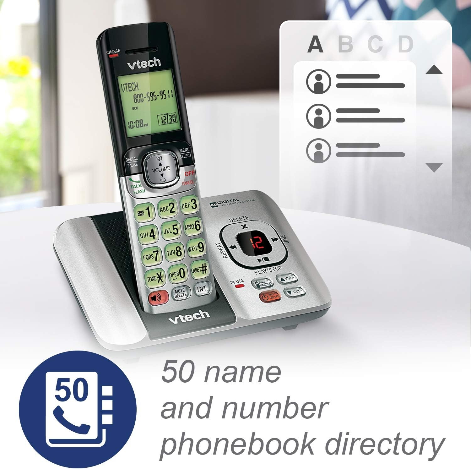 image:imageVTech CS6529 1Handset Cordless Phone with Answering Machine Caller IDCall Waiting DECT 60 Handset Speakerphone SilverBlack3 Handsets Silver