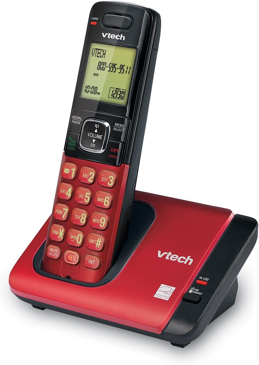 image:imageVTech CS6529 1Handset Cordless Phone with Answering Machine Caller IDCall Waiting DECT 60 Handset Speakerphone SilverBlackRed