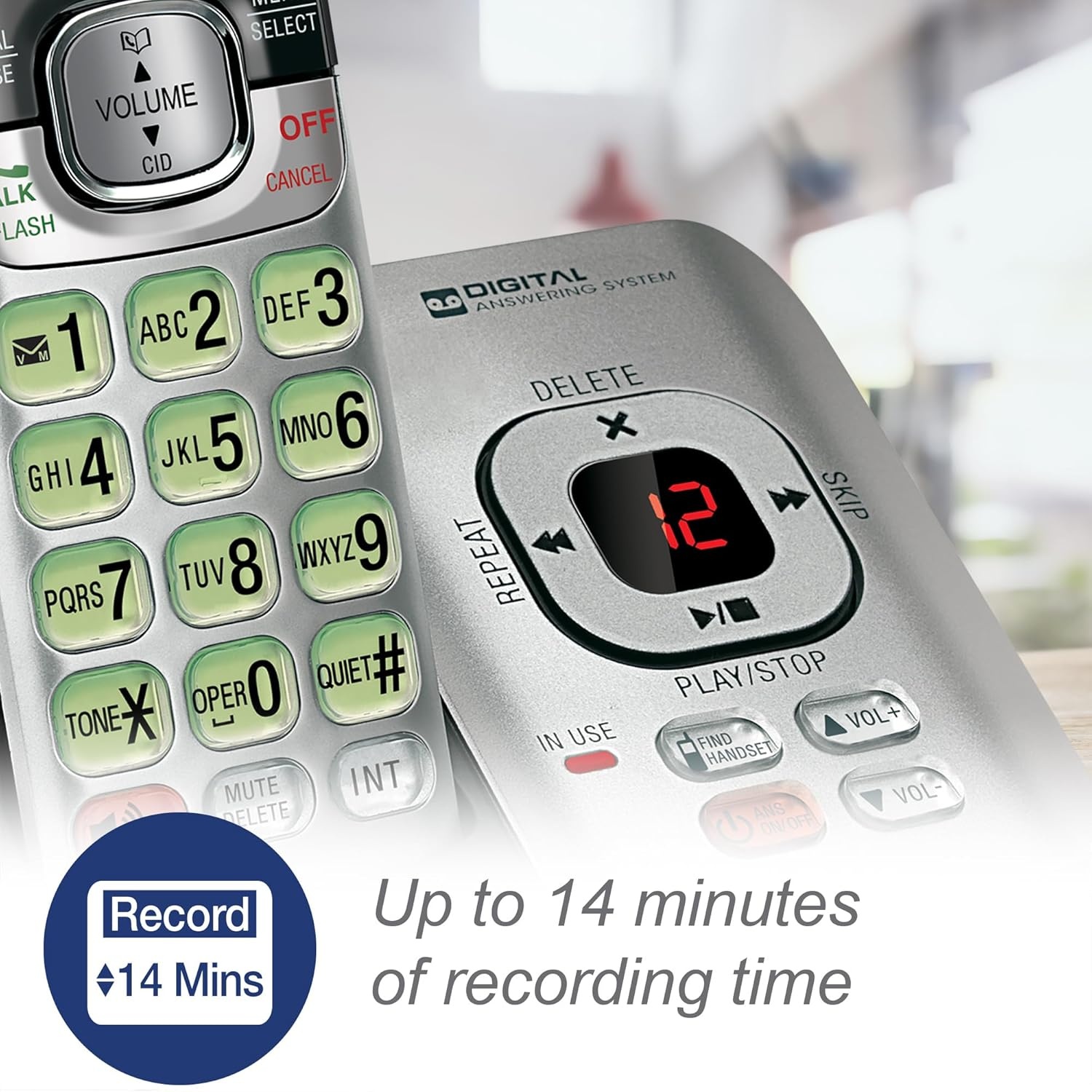 image:imageVTech CS6529 1Handset Cordless Phone with Answering Machine Caller IDCall Waiting DECT 60 Handset Speakerphone SilverBlackSilver