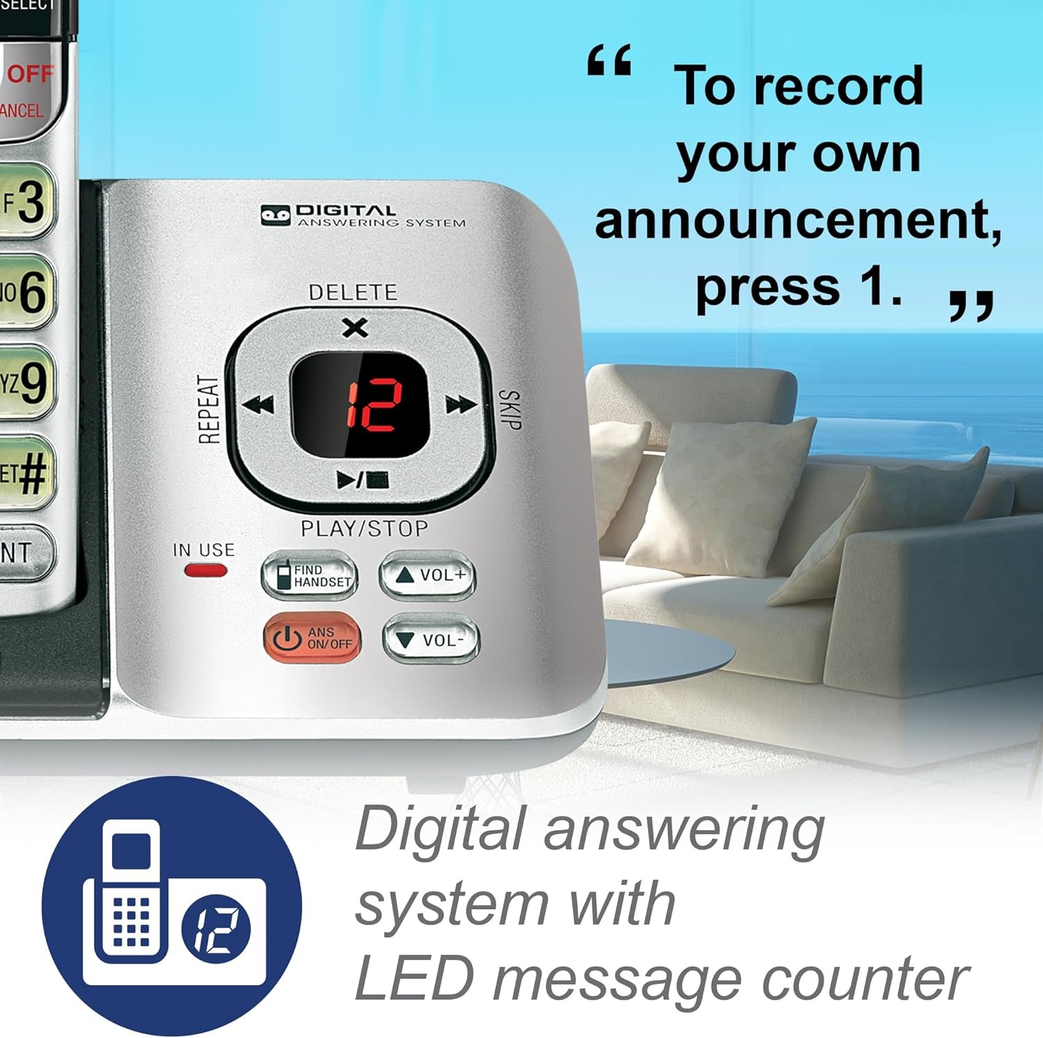 image:imageVTech CS6529 1Handset Cordless Phone with Answering Machine Caller IDCall Waiting DECT 60 Handset Speakerphone SilverBlackSilver