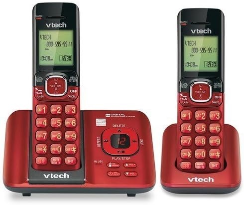 image:imageVTech CS652926 2Handset Cordless Phone with Answering Machine Caller IDCall Waiting DECT 60 Handset Speakerphone Red