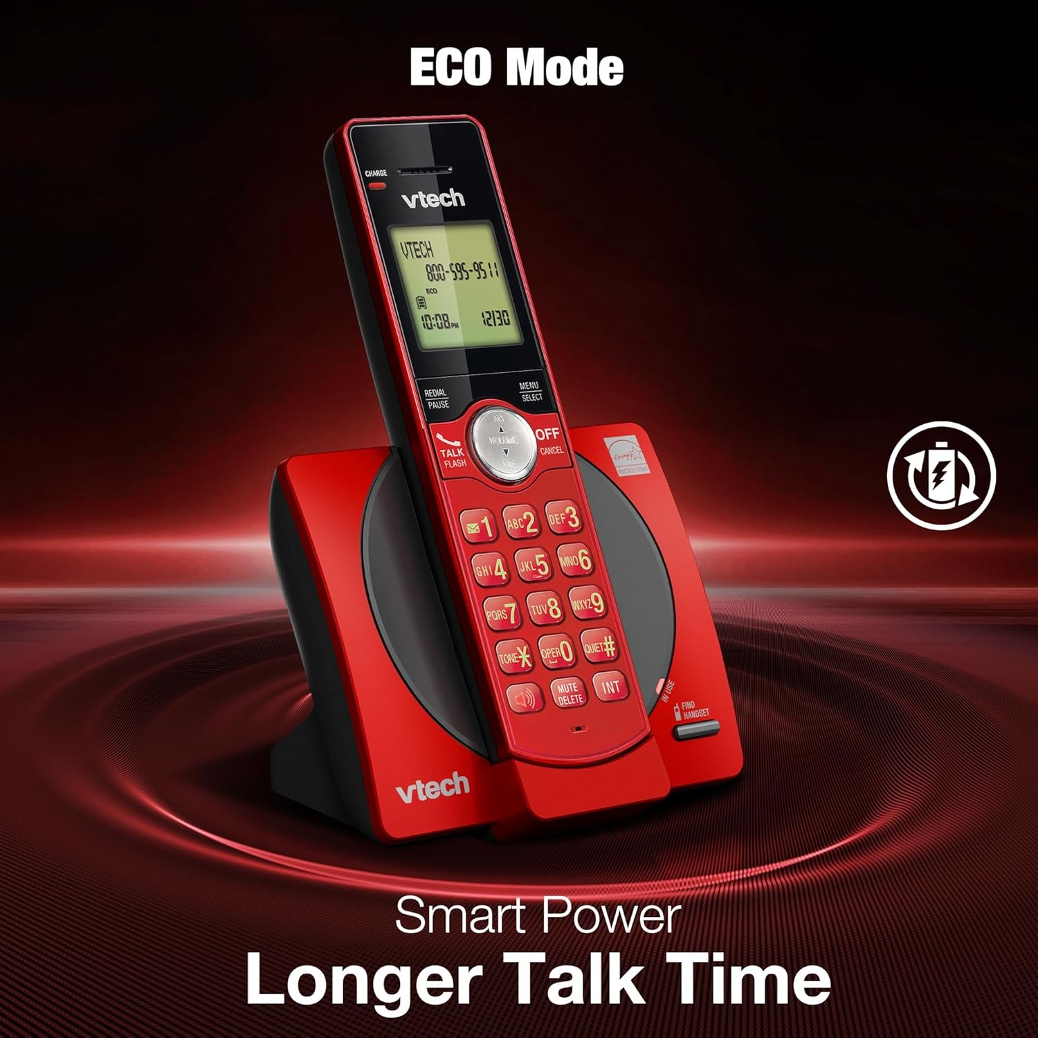 image:imageVTech CS691916 DECT 60 Cordless Phone Red Caller IDCall Waiting Stores 30 Calls Backlit Keypad amp Display Full Duplex Handset Speakerphone Wall MountableRedBlueCaller ID