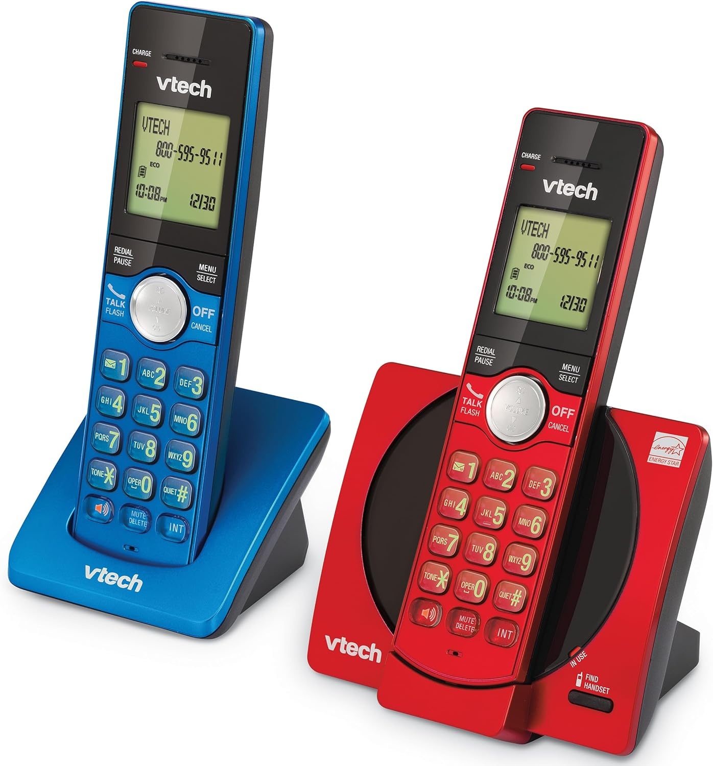 image:imageVTech CS691916 DECT 60 Cordless Phone Red Caller IDCall Waiting Stores 30 Calls Backlit Keypad amp Display Full Duplex Handset Speakerphone Wall MountableRedBlueCaller ID