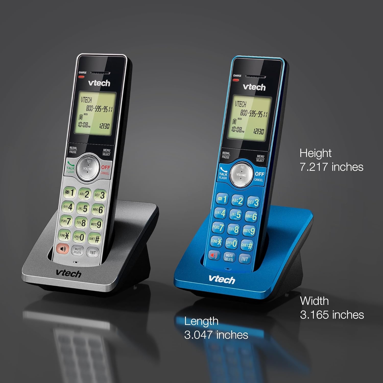 image:imageVTech CS691916 DECT 60 Cordless Phone Red Caller IDCall Waiting Stores 30 Calls Backlit Keypad amp Display Full Duplex Handset Speakerphone Wall MountableRedBlueSilverCaller ID