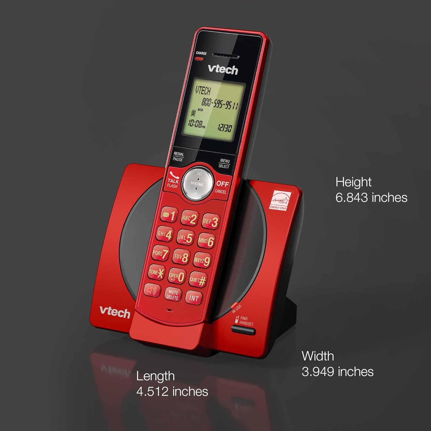 image:imageVTech CS691916 DECT 60 Cordless Phone Red Caller IDCall Waiting Stores 30 Calls Backlit Keypad amp Display Full Duplex Handset Speakerphone Wall MountableRedBlueCaller ID