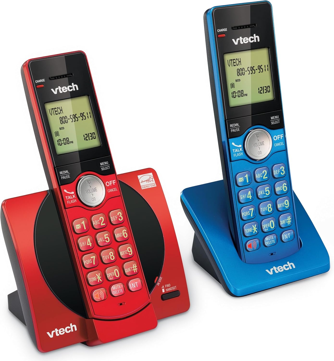 image:imageVTech CS691916 DECT 60 Cordless Phone Red Caller IDCall Waiting Stores 30 Calls Backlit Keypad amp Display Full Duplex Handset Speakerphone Wall MountableRedBlueCaller ID