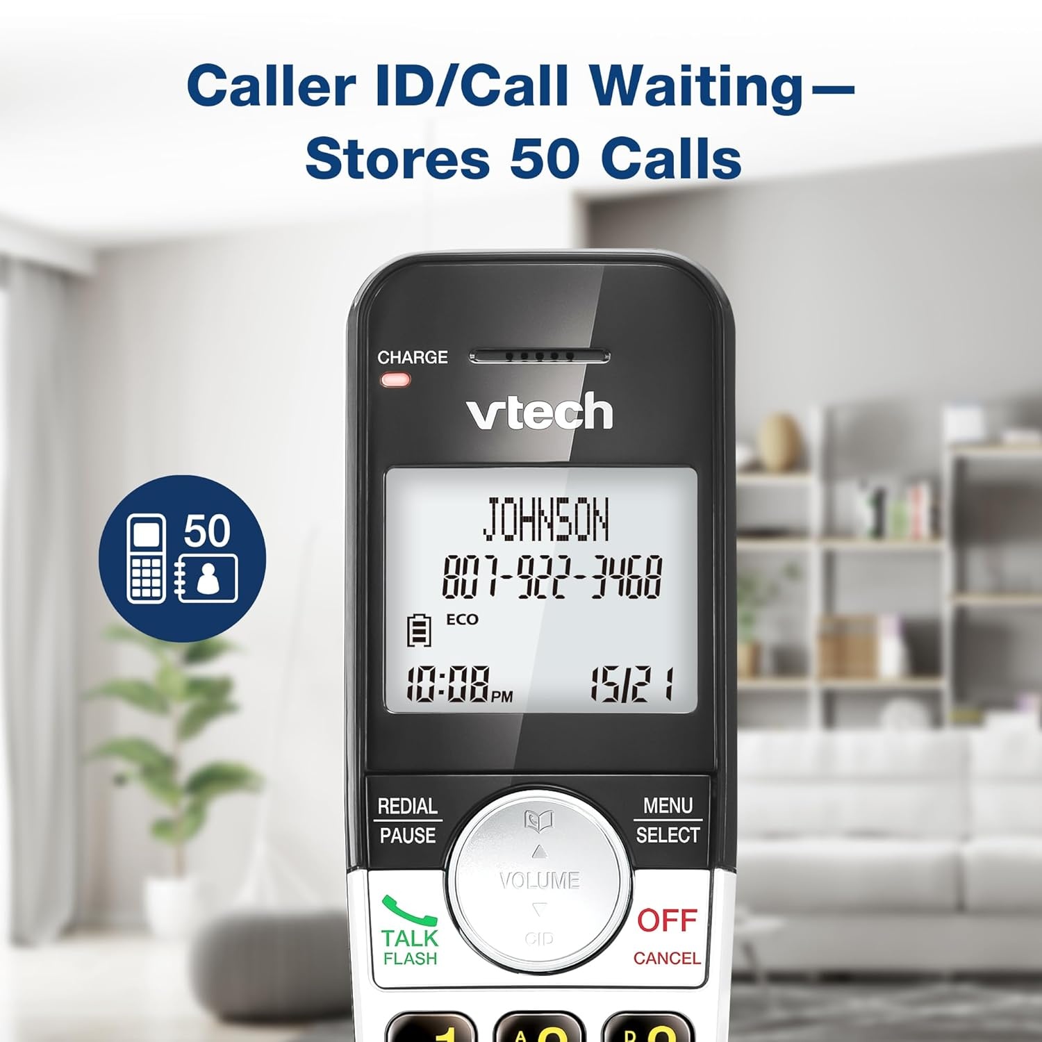 image:imageVTech Cordless Home Phone with Answering Machine FullDuplex Speakerphone Large Backlit Display Big Buttons Caller ID Easy Setup VG232Caller ID