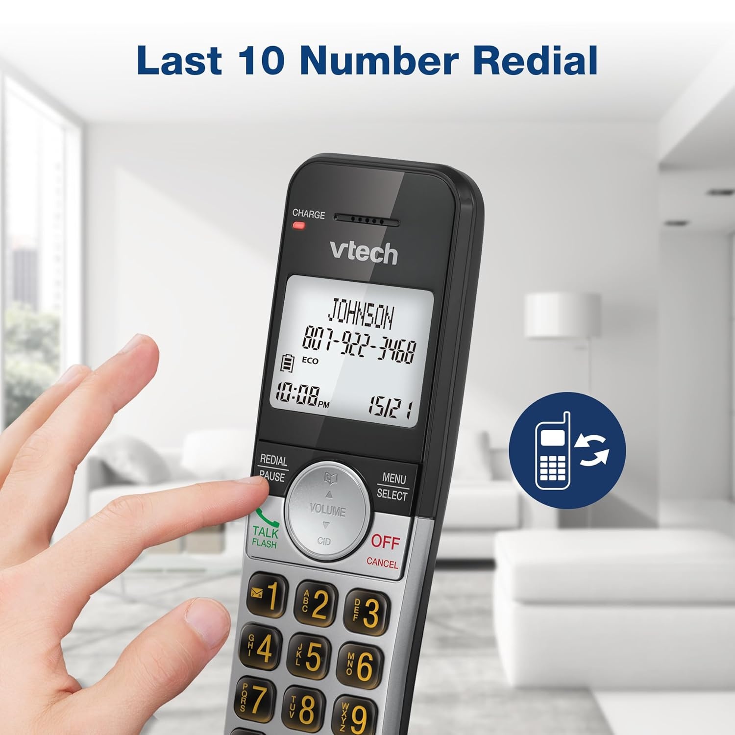 image:imageVTech Cordless Home Phone with Answering Machine FullDuplex Speakerphone Large Backlit Display Big Buttons Caller ID Easy Setup VG232Caller ID