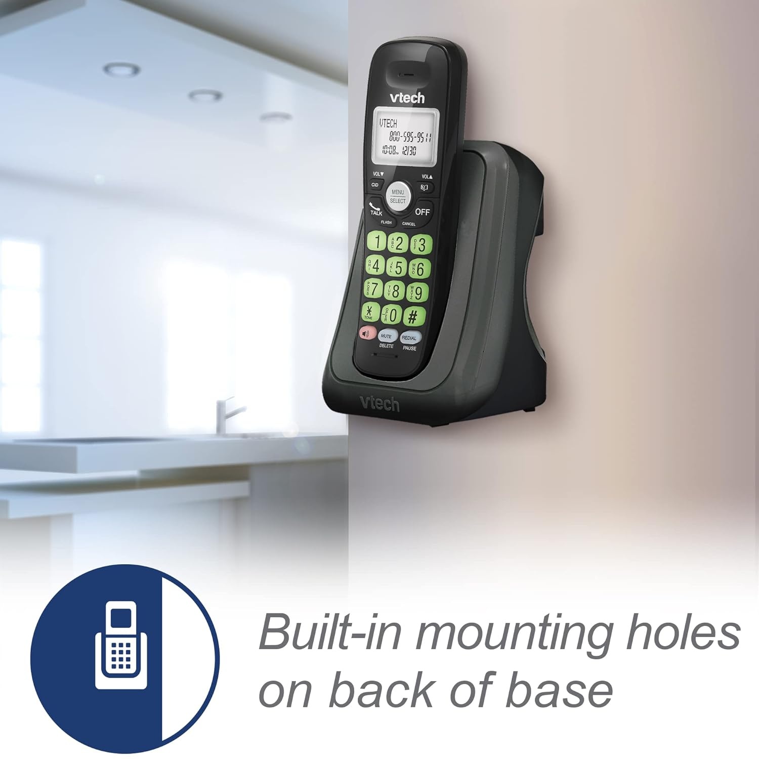 image:imageVTech Cordless Home Phone with Answering Machine FullDuplex Speakerphone Large Backlit Display Big Buttons Caller ID Easy Setup VG232Caller ID
