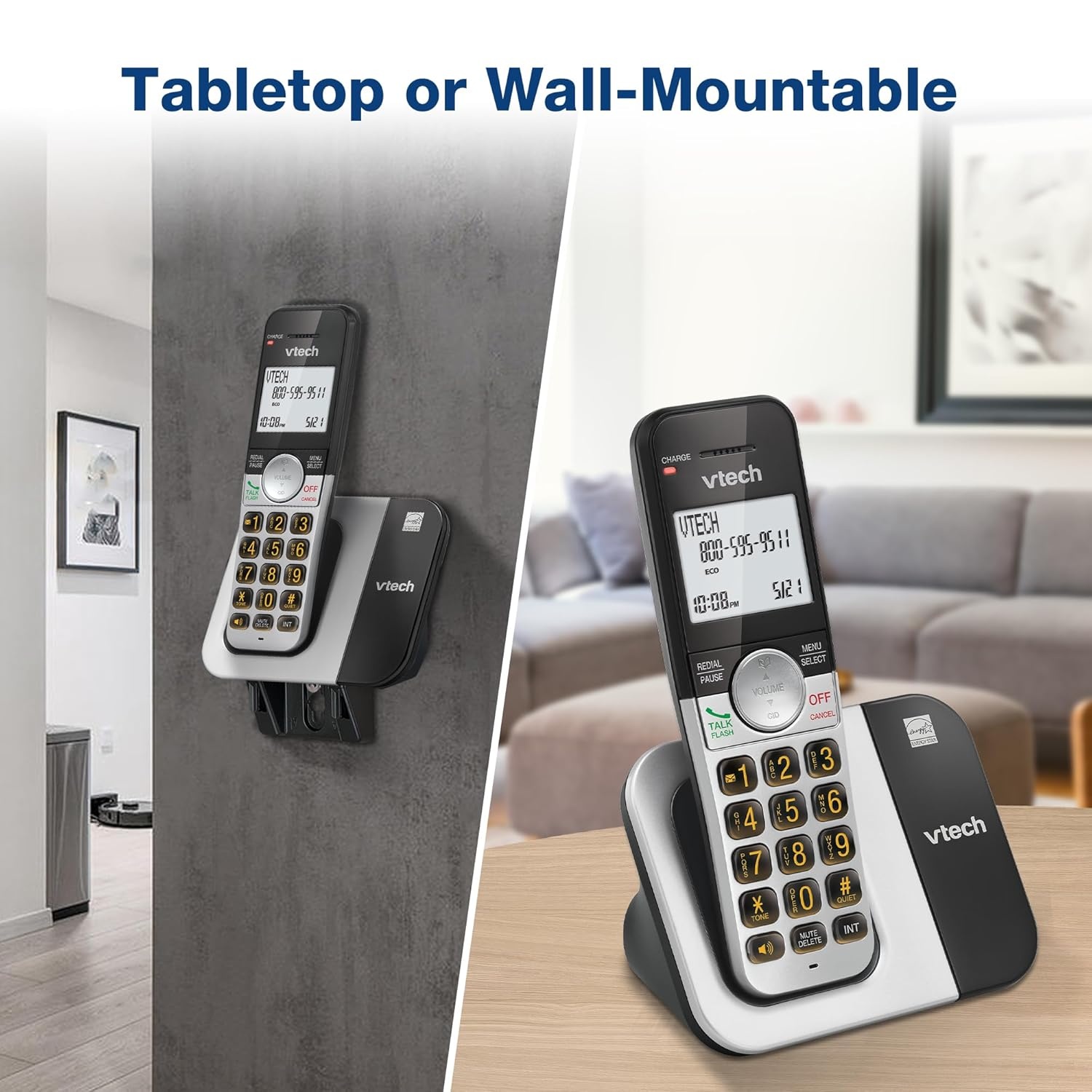 image:imageVTech Cordless Home Phone with Answering Machine FullDuplex Speakerphone Large Backlit Display Big Buttons Caller ID Easy Setup VG232Caller ID