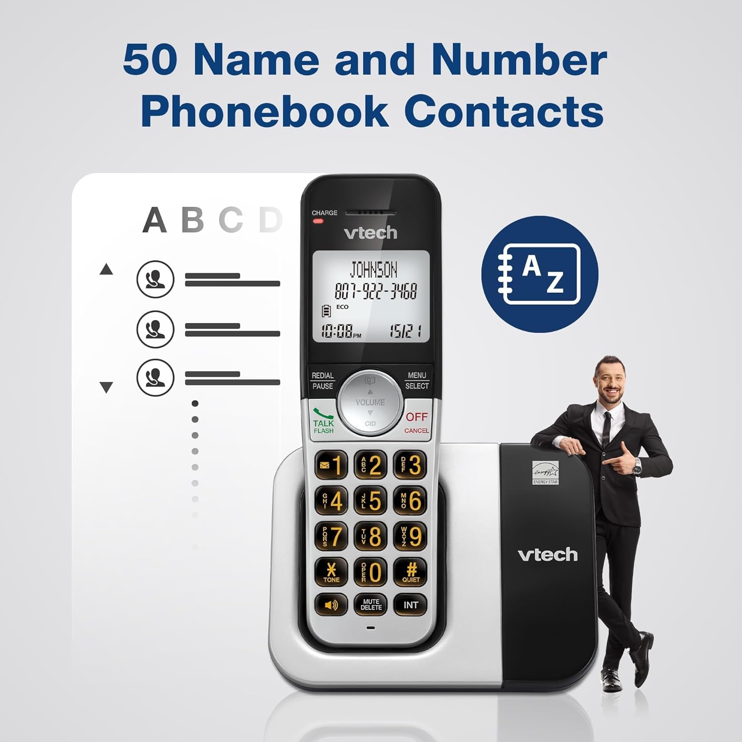 image:imageVTech Cordless Home Phone with Answering Machine FullDuplex Speakerphone Large Backlit Display Big Buttons Caller ID Easy Setup VG232Caller ID