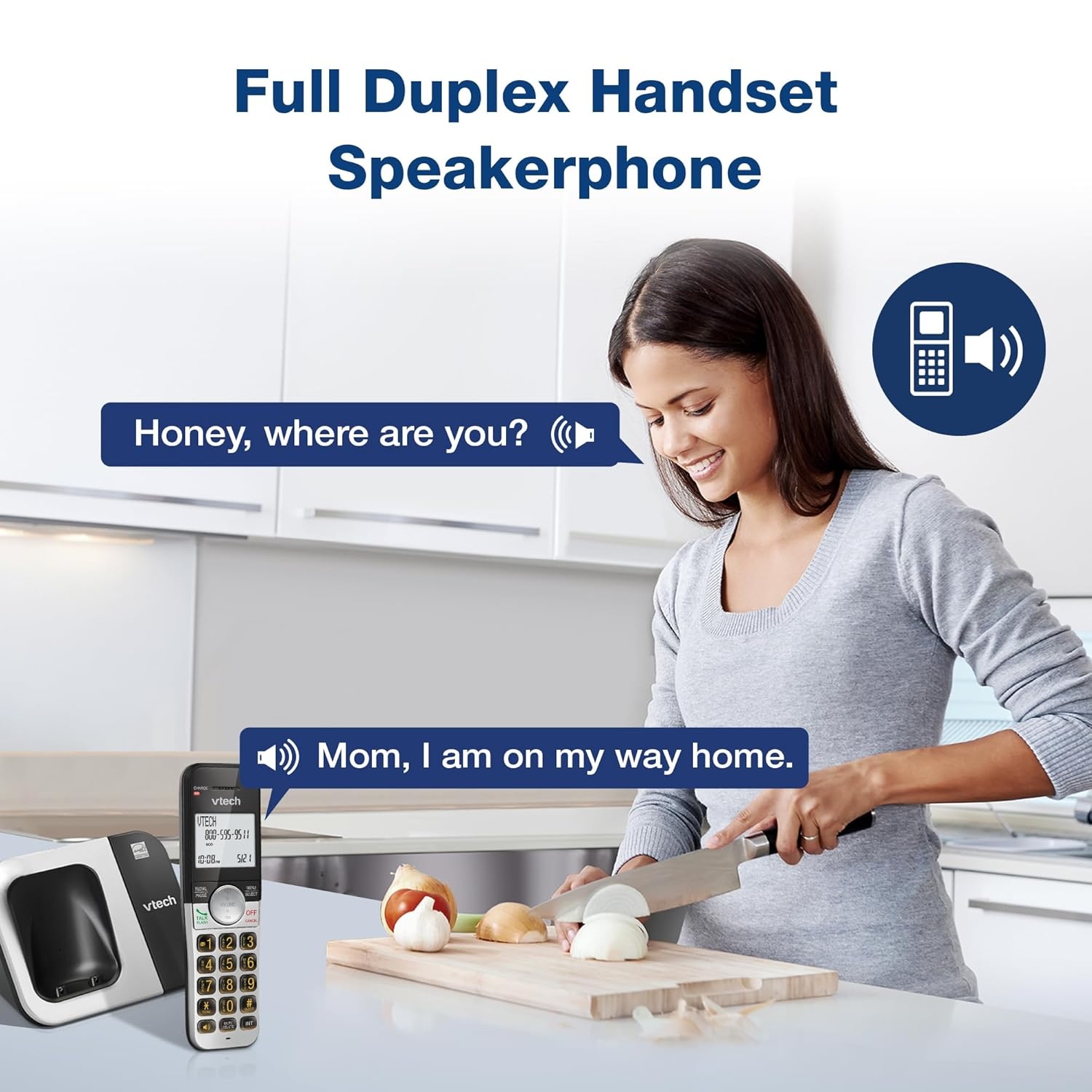image:imageVTech Cordless Home Phone with Answering Machine FullDuplex Speakerphone Large Backlit Display Big Buttons Caller ID Easy Setup VG232Caller ID
