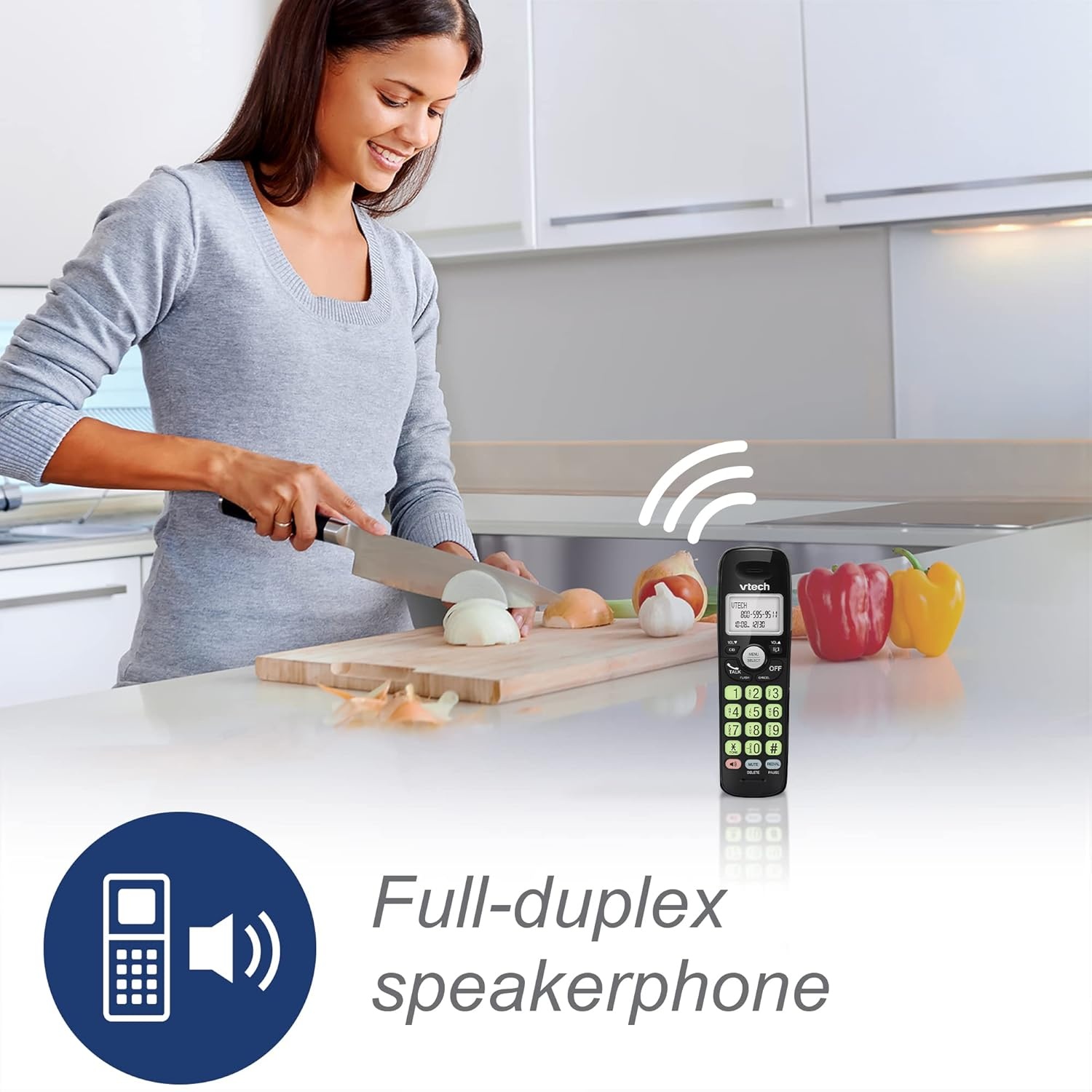 image:imageVTech Cordless Home Phone with Answering Machine FullDuplex Speakerphone Large Backlit Display Big Buttons Caller ID Easy Setup VG232Caller ID