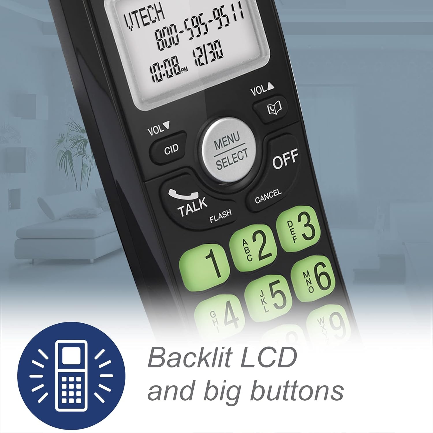 image:imageVTech Cordless Home Phone with Answering Machine FullDuplex Speakerphone Large Backlit Display Big Buttons Caller ID Easy Setup VG232Caller ID