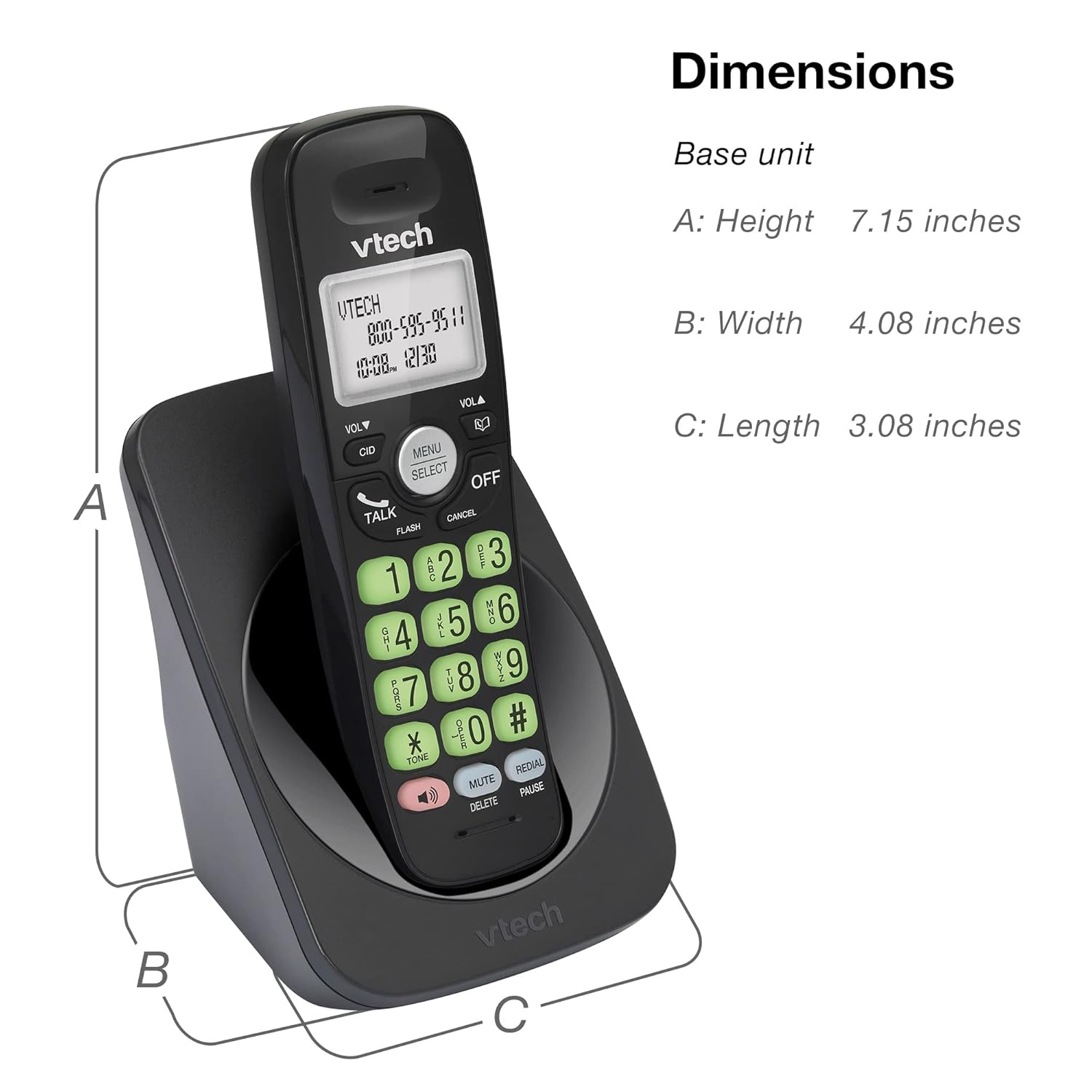 image:imageVTech Cordless Home Phone with Answering Machine FullDuplex Speakerphone Large Backlit Display Big Buttons Caller ID Easy Setup VG232Caller ID