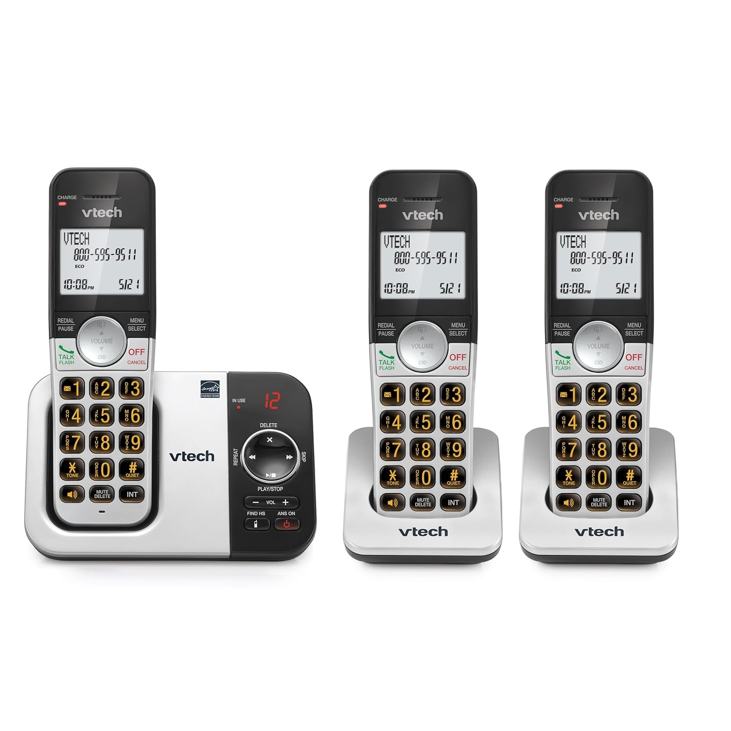 image:imageVTech Cordless Home Phone with Answering Machine FullDuplex Speakerphone Large Backlit Display Big Buttons Caller ID Easy Setup VG232Caller IDAnswering System