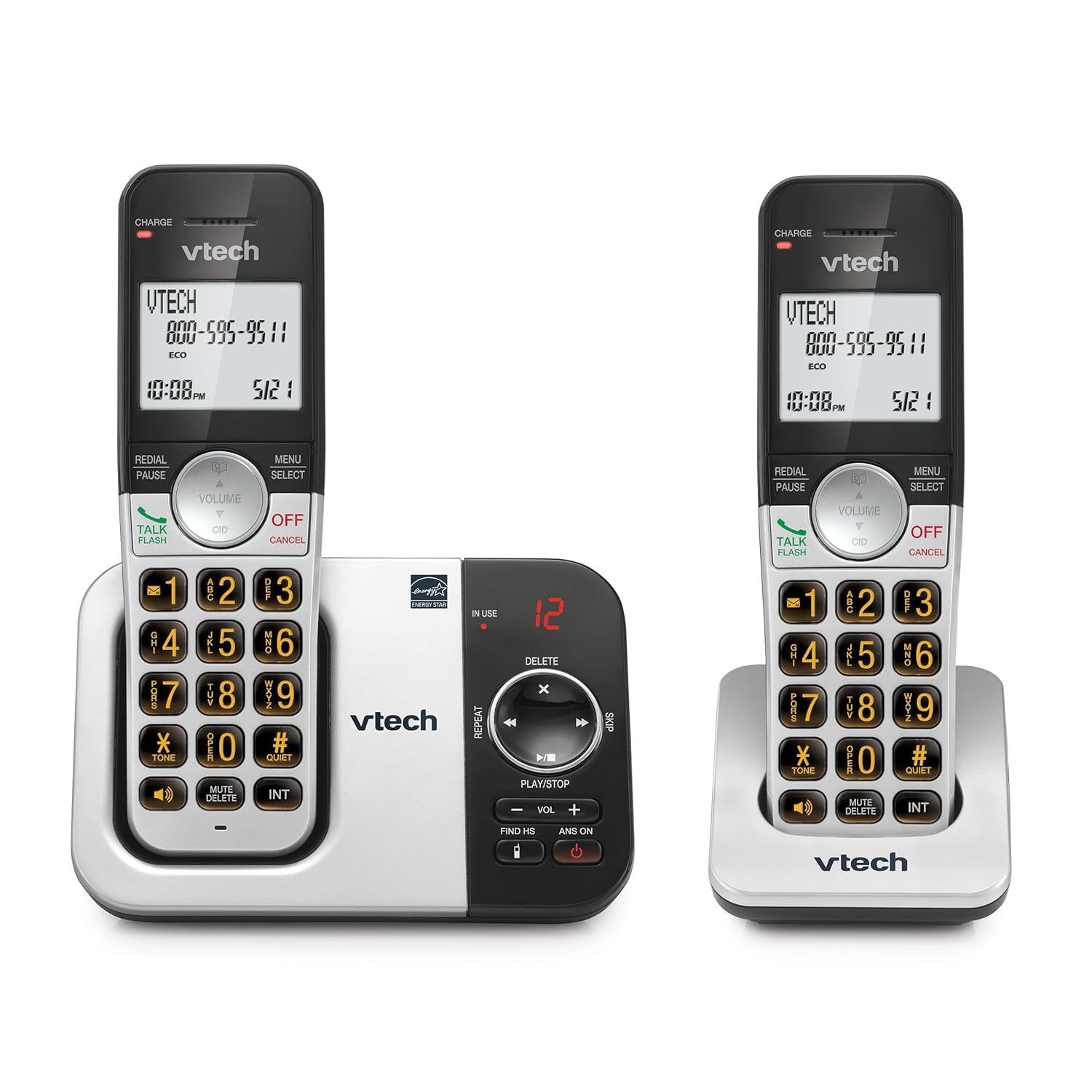 image:imageVTech Cordless Home Phone with Answering Machine FullDuplex Speakerphone Large Backlit Display Big Buttons Caller ID Easy Setup VG232Caller IDAnswering System
