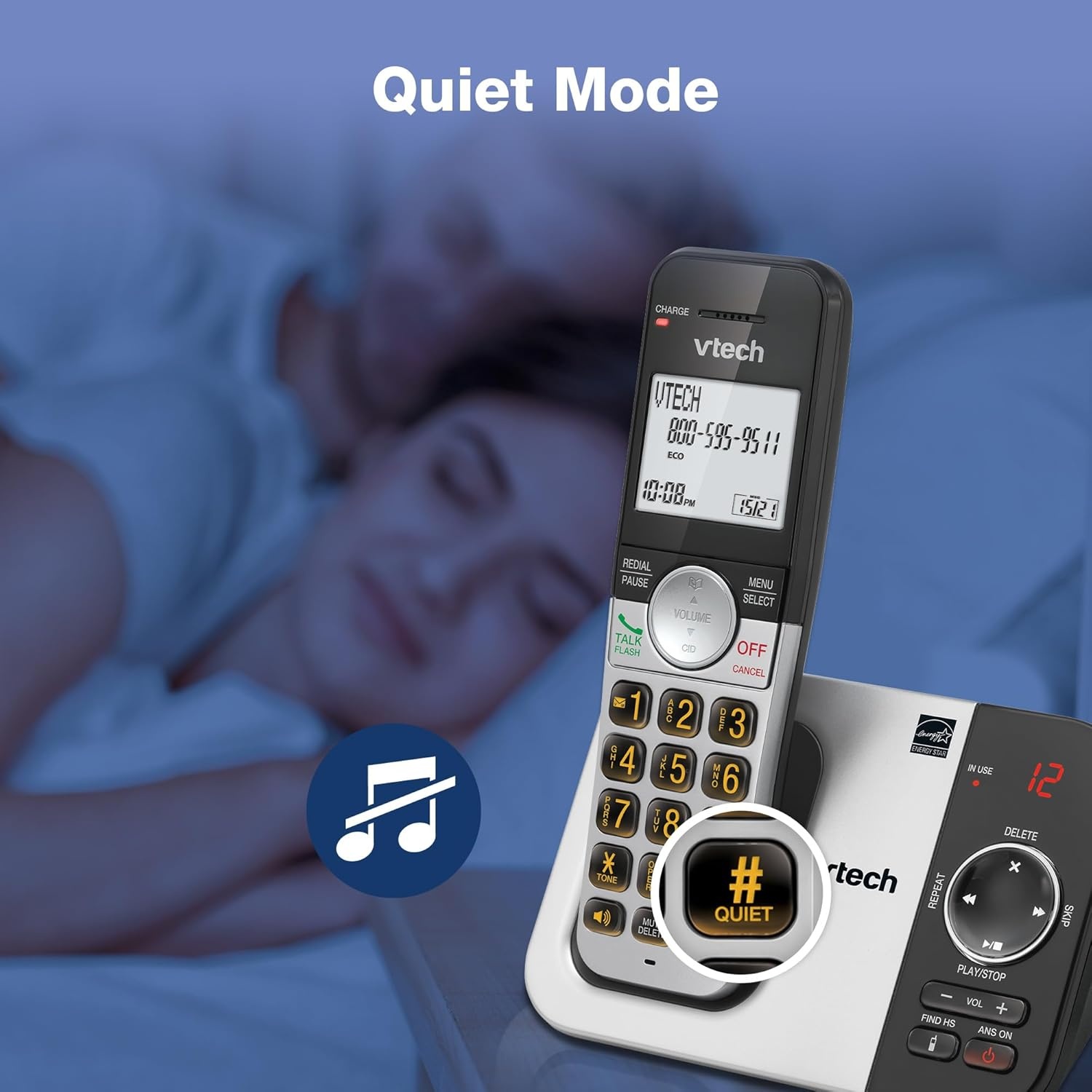 image:imageVTech Cordless Home Phone with Answering Machine FullDuplex Speakerphone Large Backlit Display Big Buttons Caller ID Easy Setup VG232Caller IDAnswering System