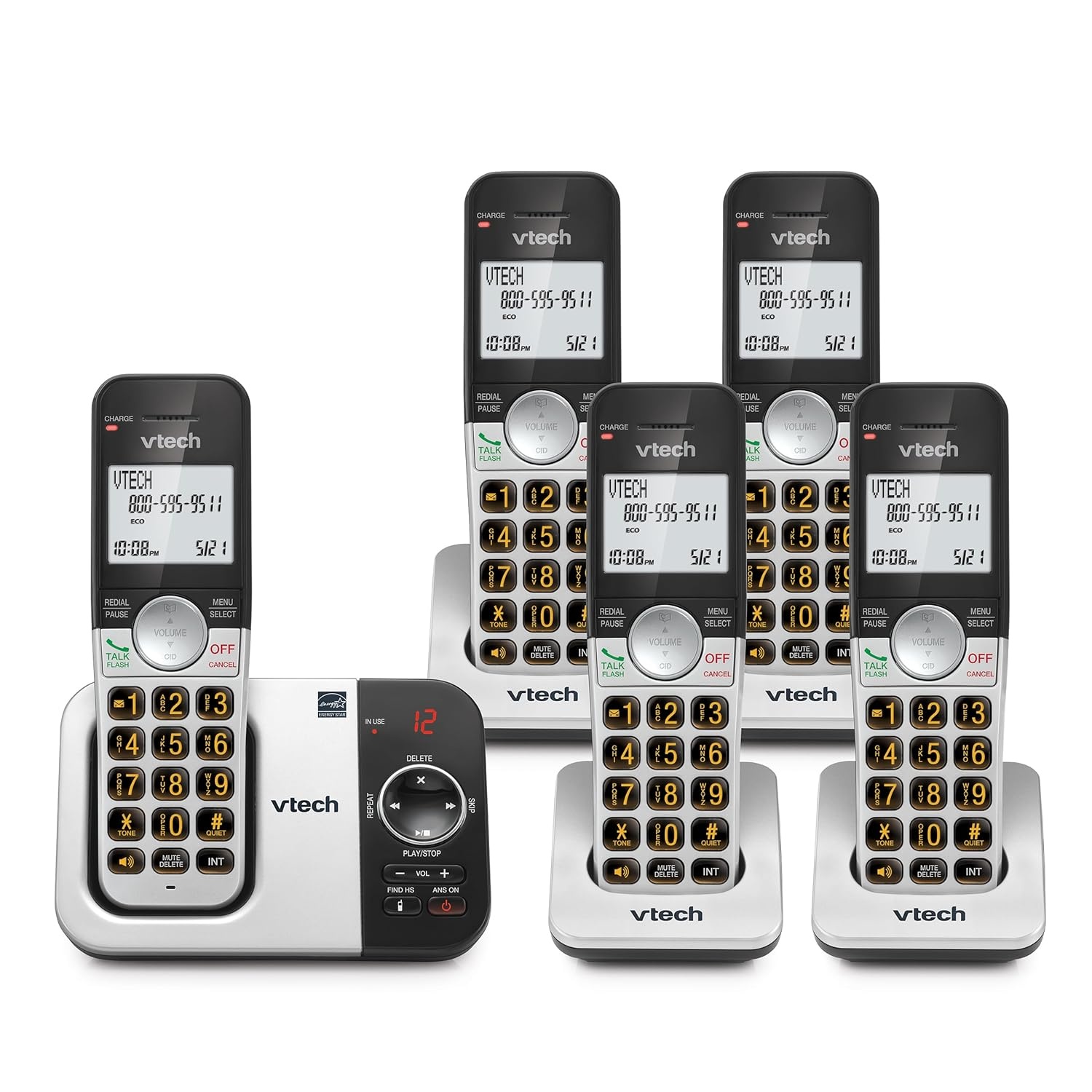 image:imageVTech Cordless Home Phone with Answering Machine FullDuplex Speakerphone Large Backlit Display Big Buttons Caller ID Easy Setup VG232Caller IDAnswering System