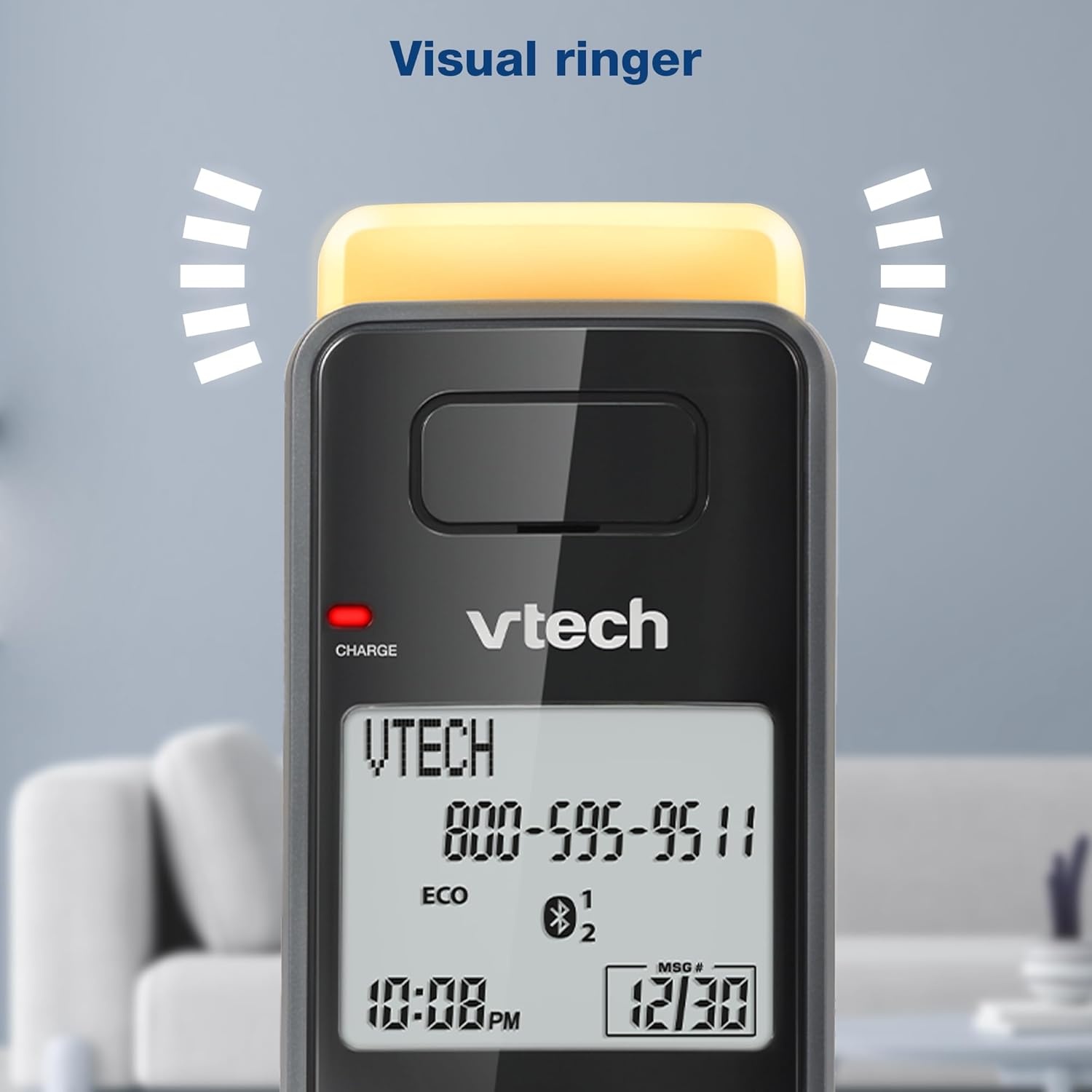 image:imageVTech IS812821 Super Long Range 2Handset DECT 60 Cordless Phone for Home with Answering Machine 2300 ft Range Call Blocking Bluetooth Connect to Cell IntercomGraphite