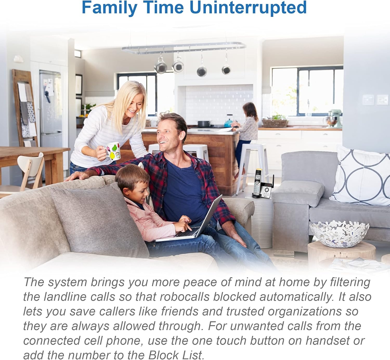 image:imageVTech IS812821 Super Long Range 2Handset DECT 60 Cordless Phone for Home with Answering Machine 2300 ft Range Call Blocking Bluetooth Connect to Cell IntercomSilverBlack