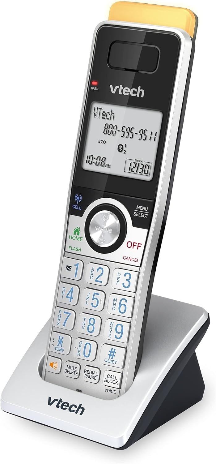 image:imageVTech IS812821 Super Long Range 2Handset DECT 60 Cordless Phone for Home with Answering Machine 2300 ft Range Call Blocking Bluetooth Connect to Cell IntercomSilverBlack